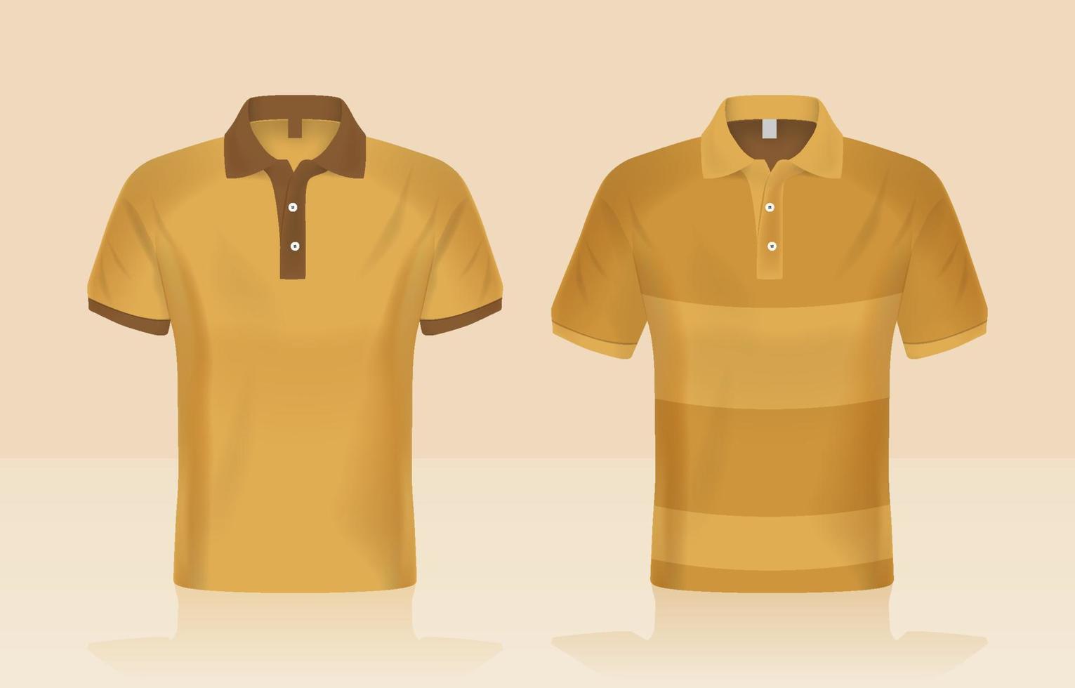 maquete de camisa polo dourada minimalista vetor