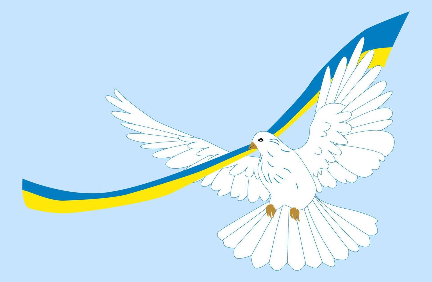 pomba da paz com bandeira da ucrânia. o conceito de paz na ucrânia. vetor