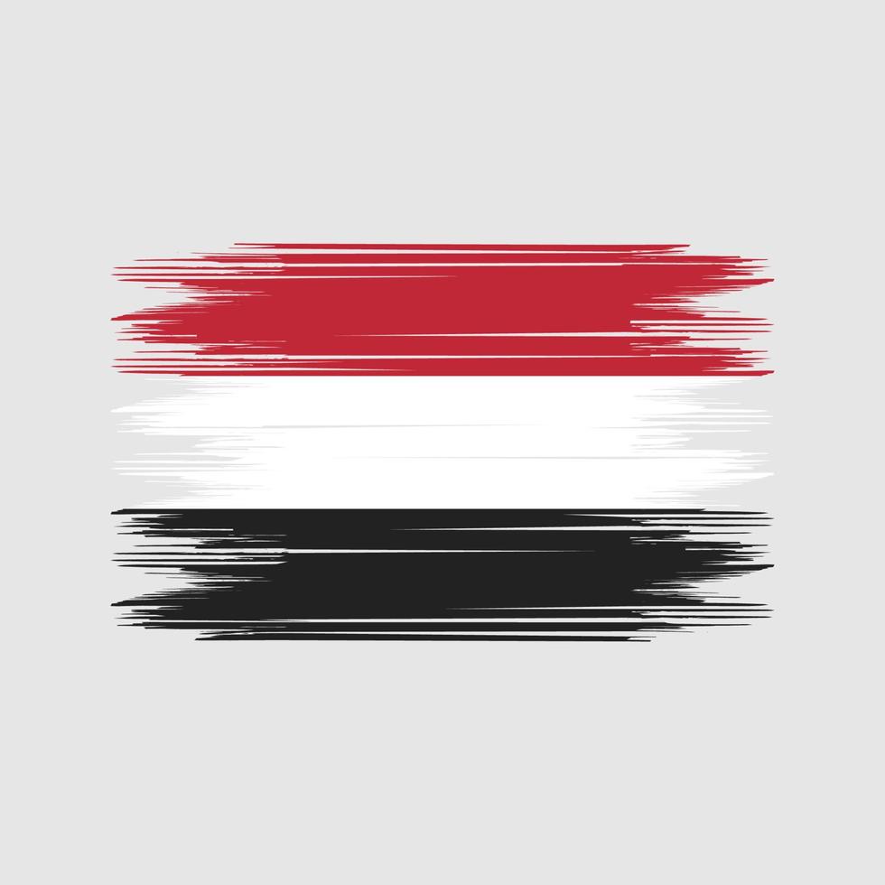 vetor de escova de bandeira do iêmen. vetor de pincel de bandeira nacional