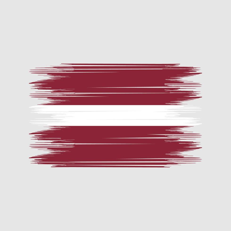 vetor de pincel de bandeira da Letônia. vetor de pincel de bandeira nacional