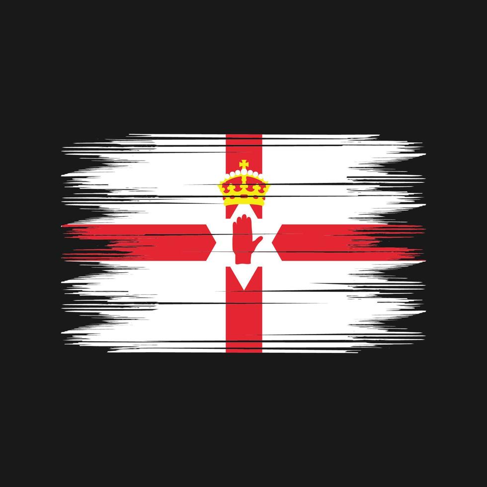 vetor de pincel de bandeira da irlanda do norte. vetor de pincel de bandeira nacional