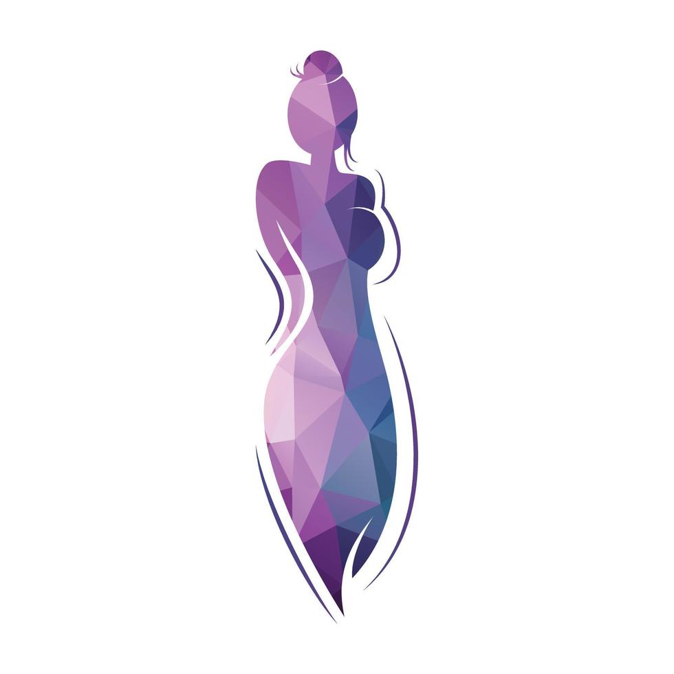 modelo de design de logotipo de moda mulher bonita. logotipo de beleza natural, ioga e massagem. vetor