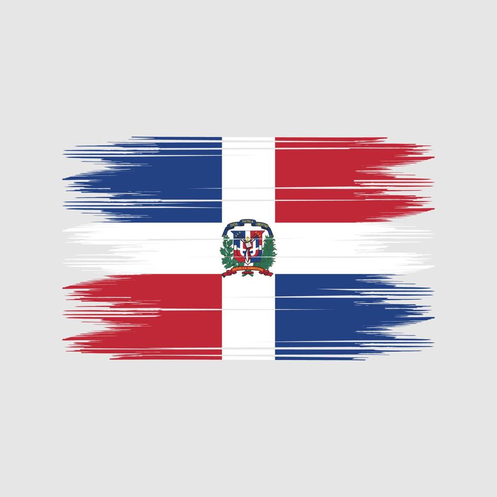 vetor de pincel de bandeira da república dominicana. vetor de pincel de bandeira nacional