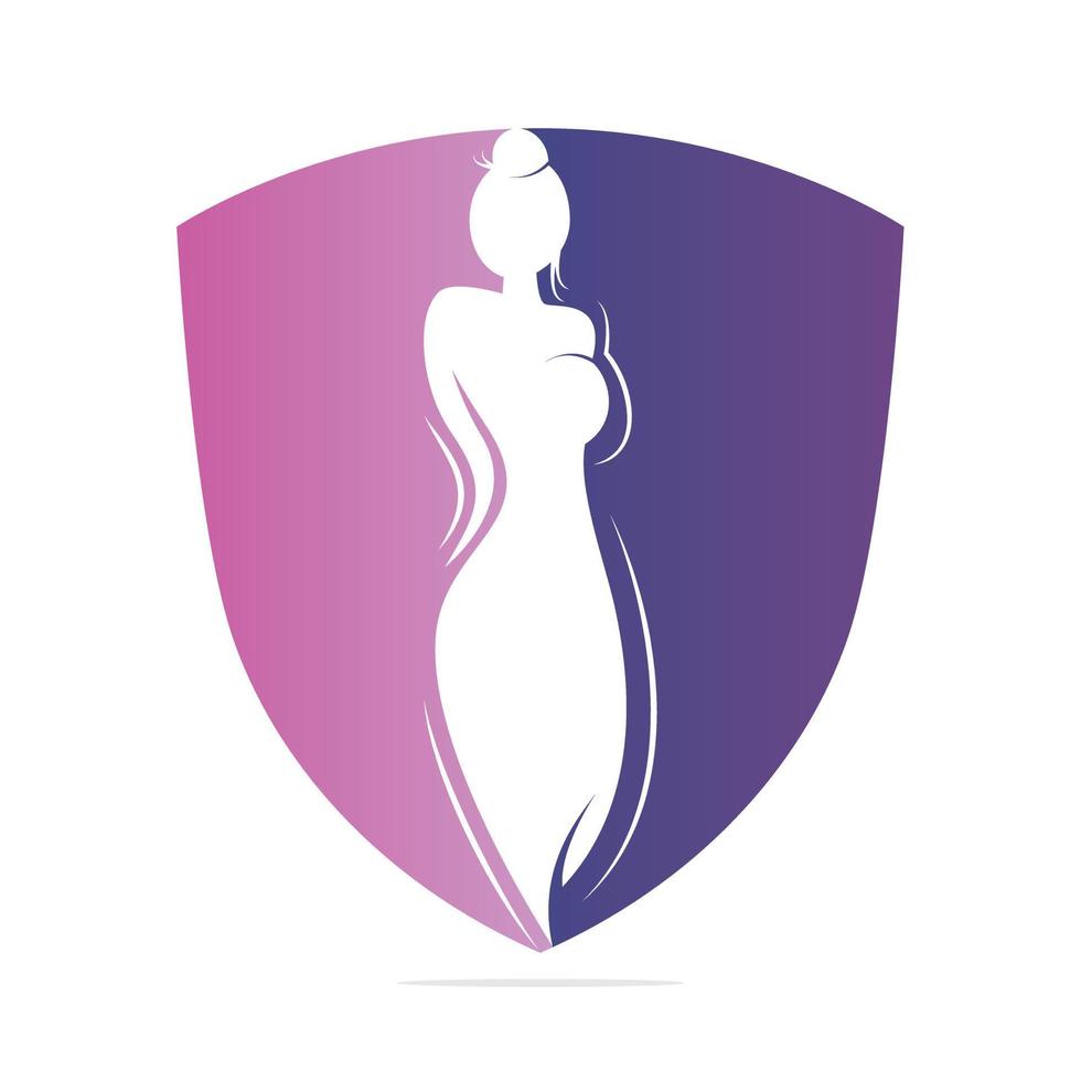 modelo de design de logotipo de moda mulher bonita. logotipo de beleza natural, ioga e massagem. vetor
