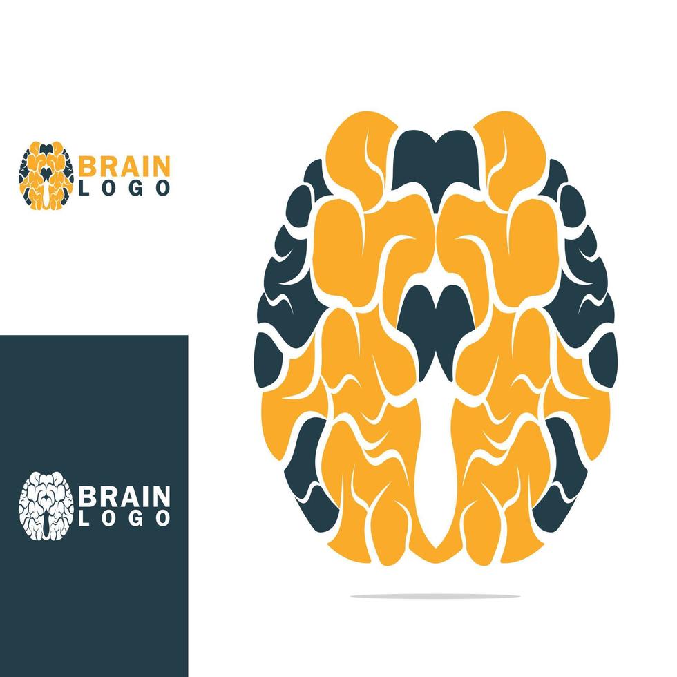 pense o conceito de ideia. brainstorm ícone de logotipo de cérebro de pensamento de poder. vetor