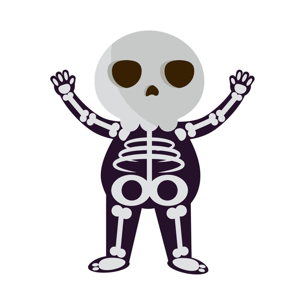 personagem de esqueleto de halloween vetor