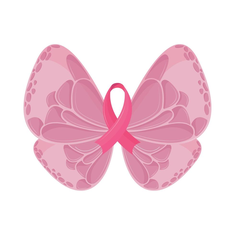 câncer de mama, borboleta vetor