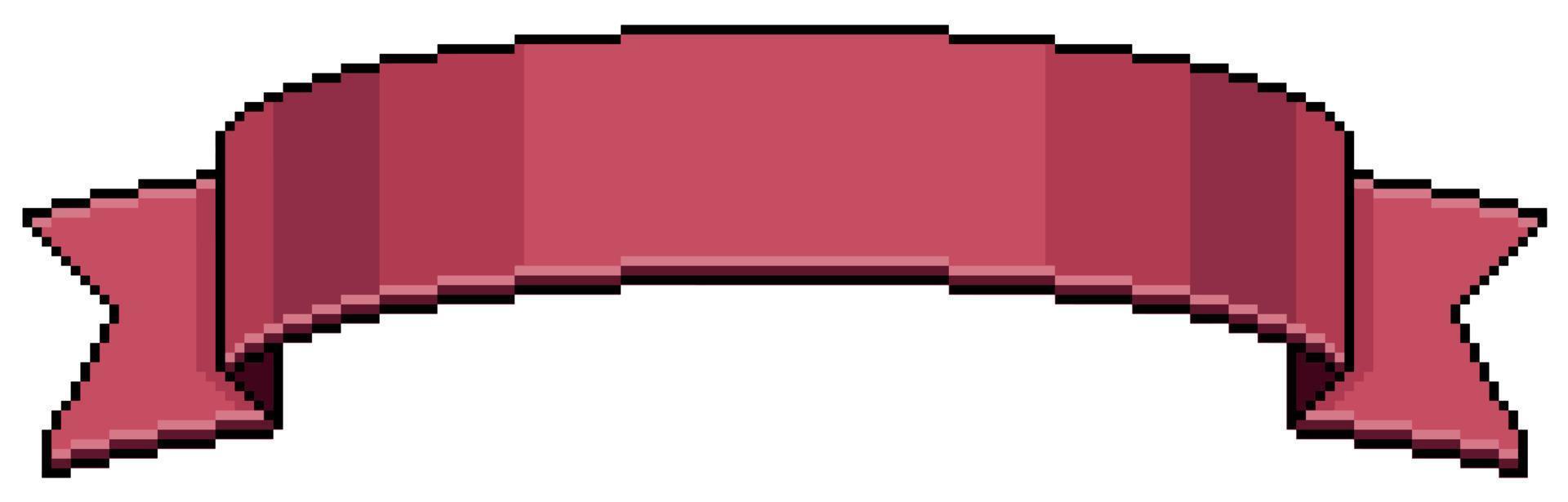 fita vermelha de pixel art. ícone de vetor de banda curva de faixa vermelha para jogo de 8 bits em fundo branco