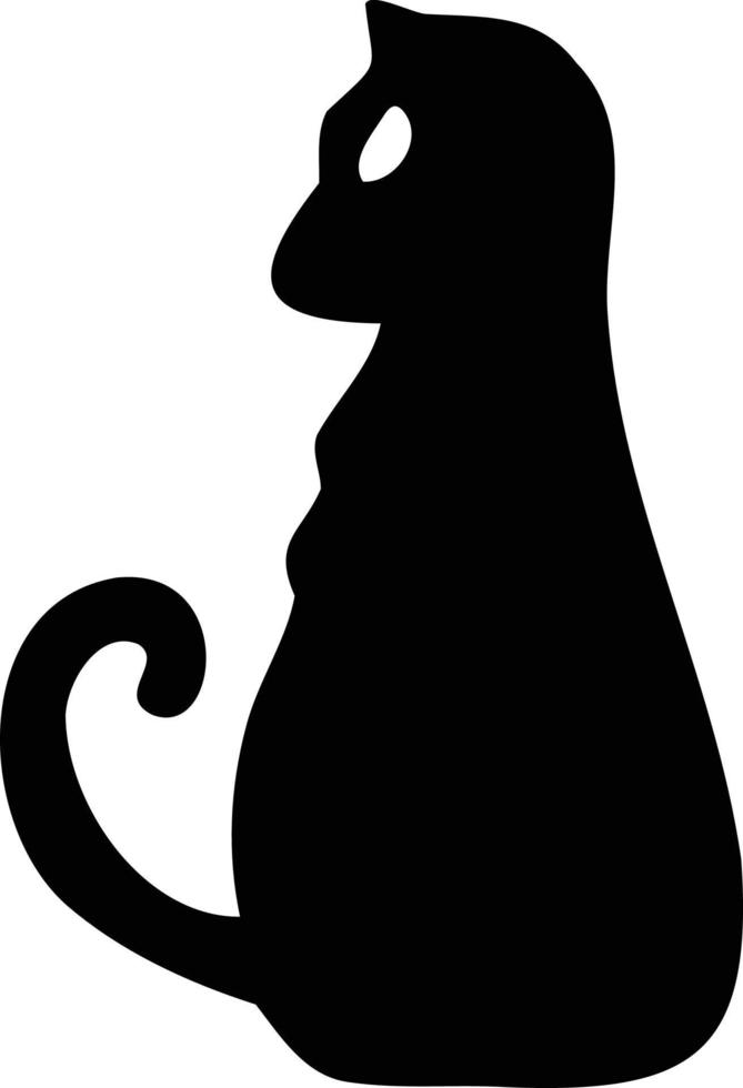 ilustração de gato preto desenhado à mão vetor