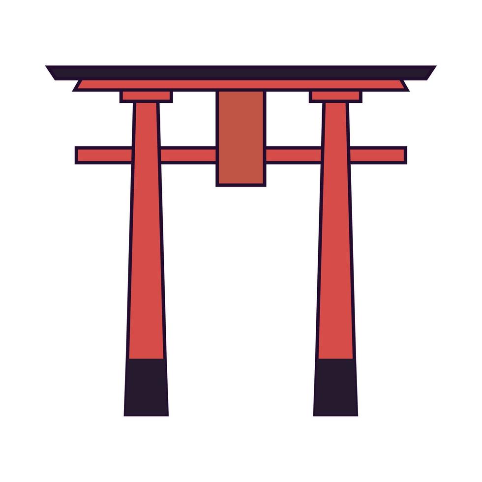 portão torii japonês vetor