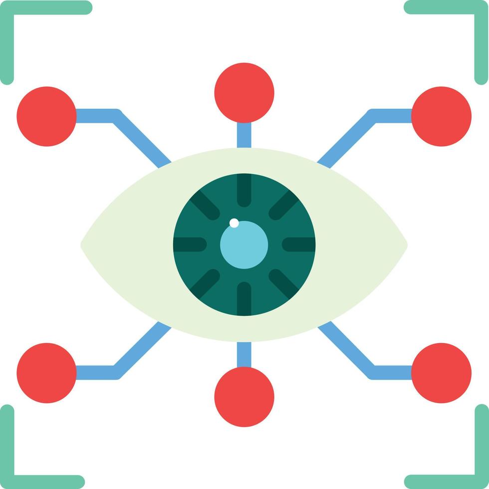 ícone plano de olho cibernético vetor