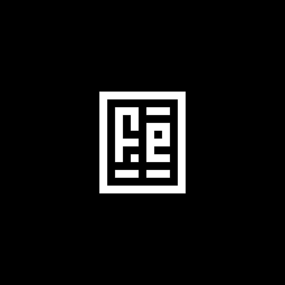 fe logo inicial com estilo de forma retangular quadrada vetor