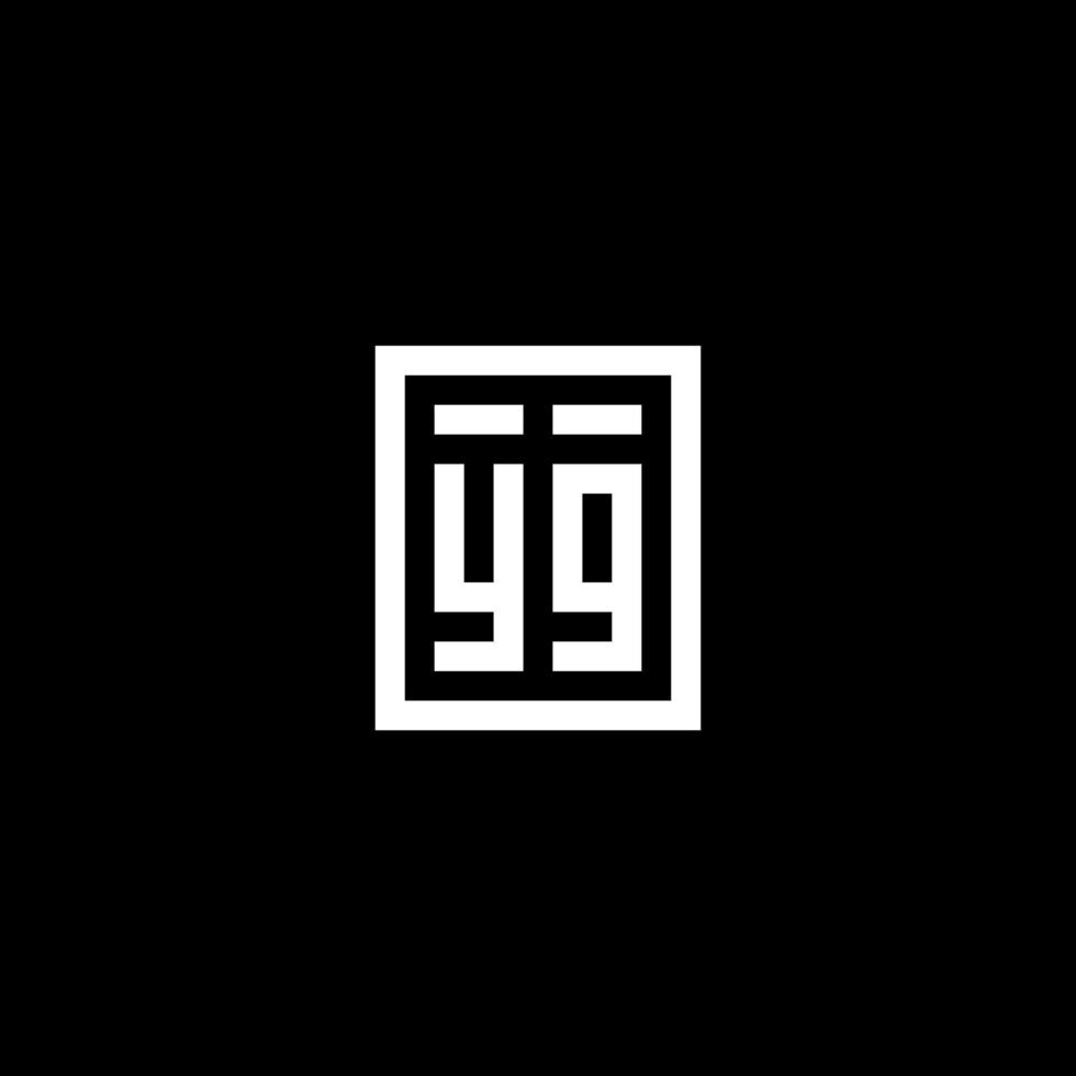 yg logotipo inicial com estilo de forma retangular quadrada vetor
