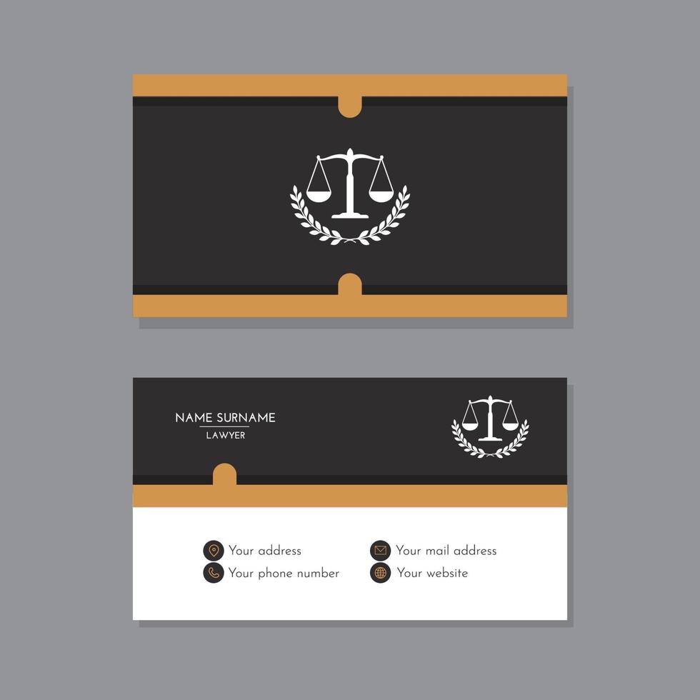 cartão de visita de advogado de logotipo branco elegante vetor