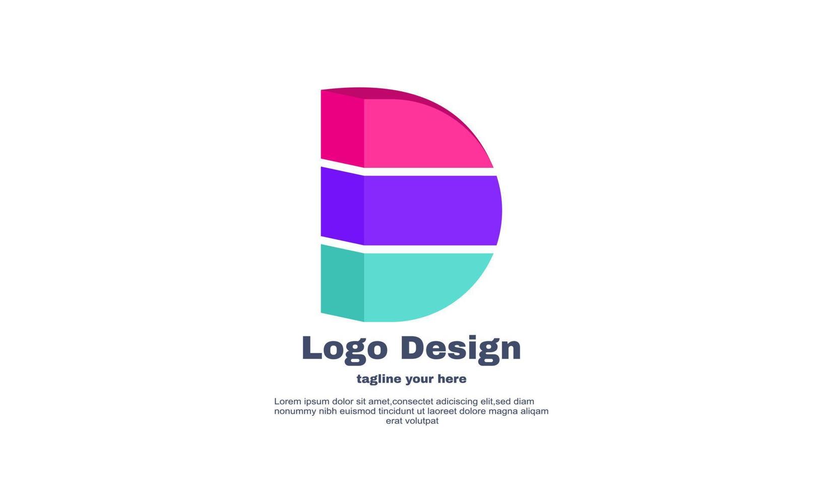 design de símbolo inicial de logotipo d simples exclusivo isolado em vetor