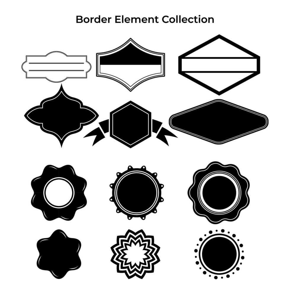 modelo de elementos de fronteira do emblema. texto vazio do distintivo. vetor eps 10