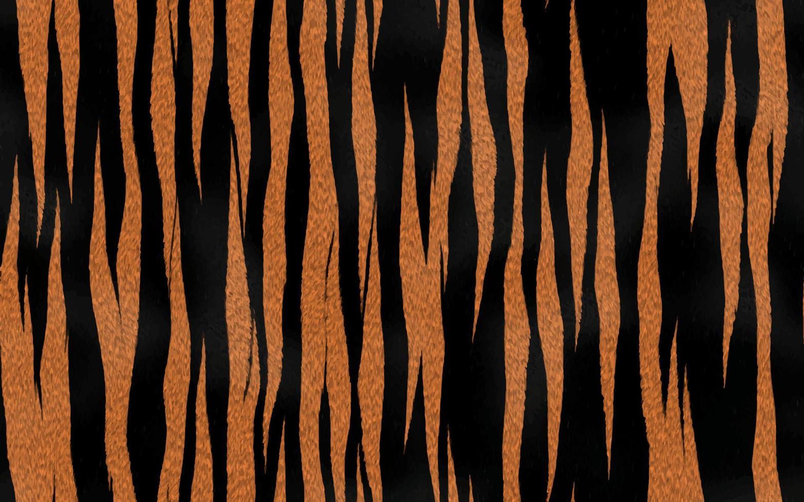 camuflagem tigre padrão sem costura textura fundo laranja claro e listras pretas padrão elegante moda peluda vetor