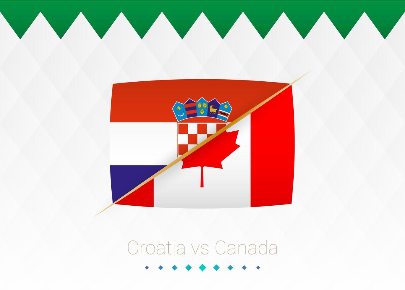 seleção nacional de futebol croácia vs canadá. jogo de futebol 2022 versus ícone. vetor