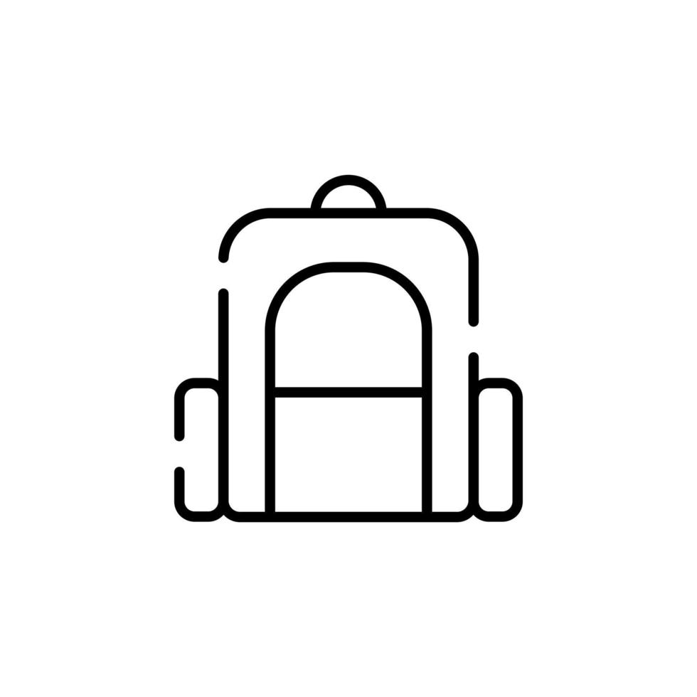 mochila, escola, mochila, modelo de logotipo de ilustração vetorial de ícone de linha pontilhada de mochila. adequado para muitos propósitos. vetor