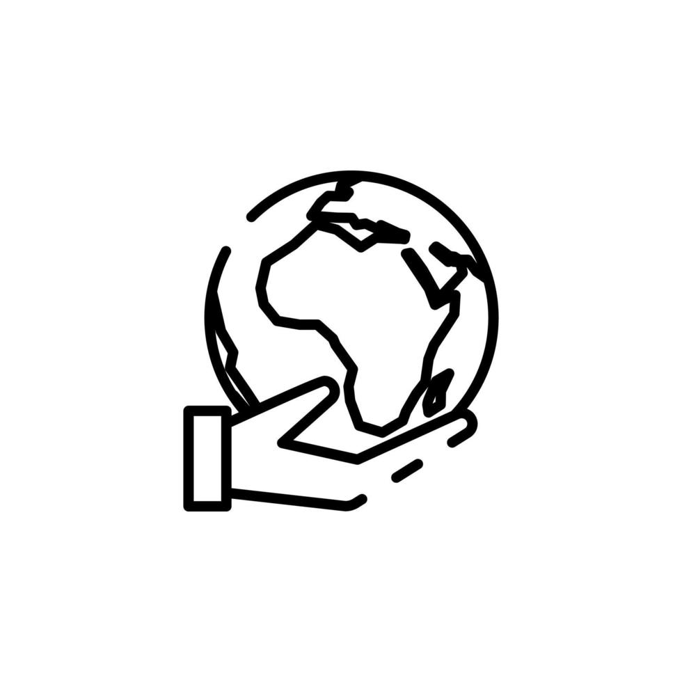 mundo, terra, modelo de logotipo de ilustração vetorial de ícone de linha pontilhada global. adequado para muitos propósitos. vetor