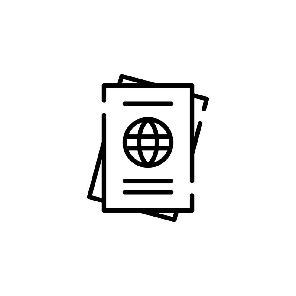 passaporte, viagens, modelo de logotipo de ilustração vetorial de ícone de linha pontilhada de negócios. adequado para muitos propósitos. vetor