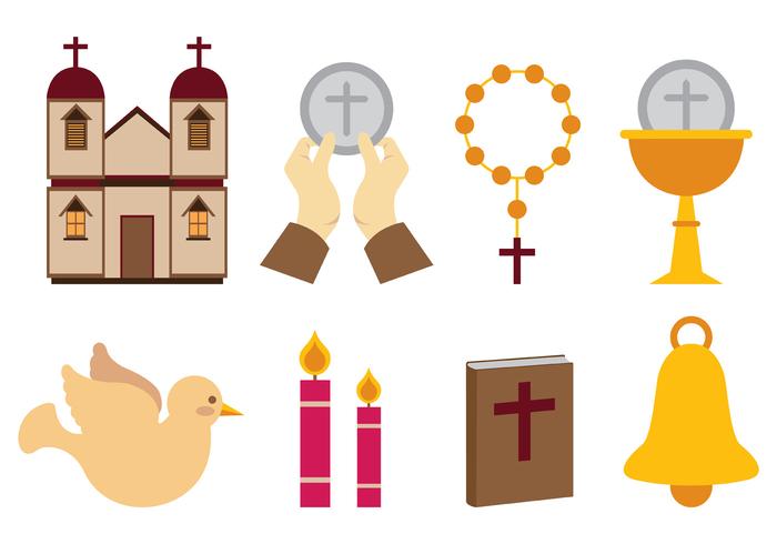 Conjunto de ícones vetoriais da Eucaristia vetor