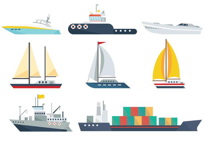 Vector de ícones de navios grátis