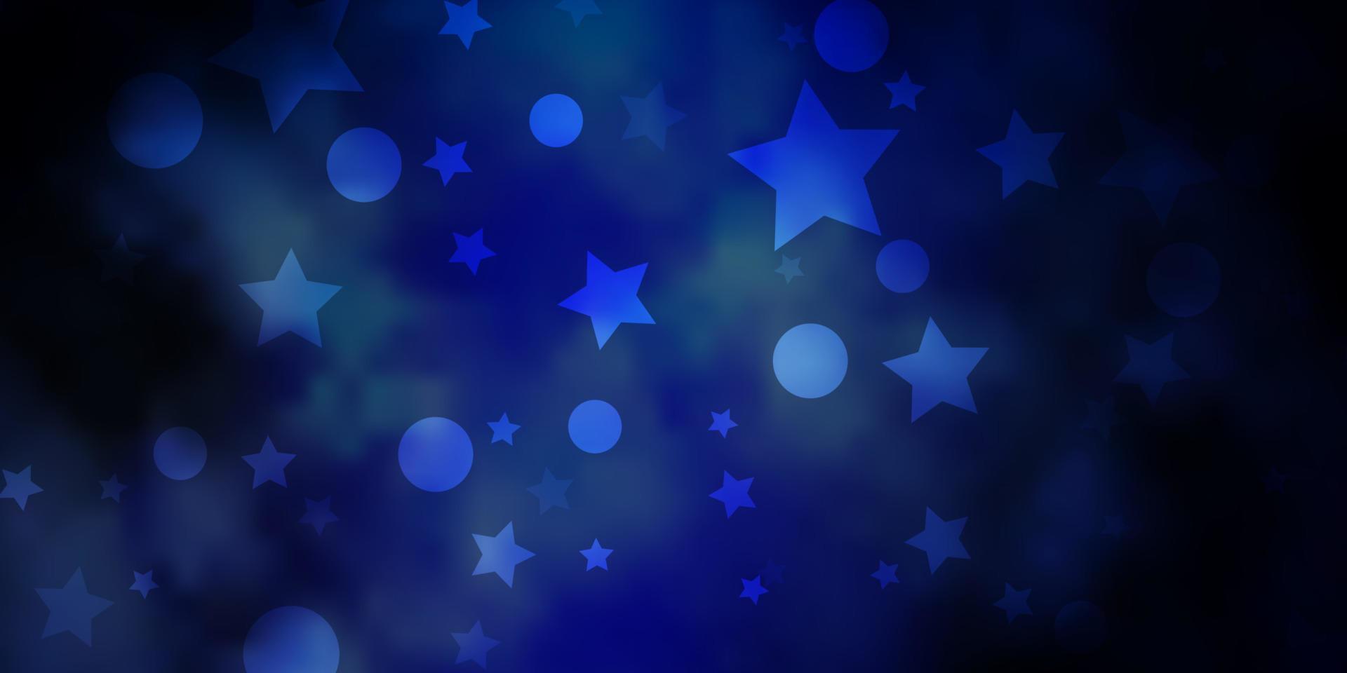 fundo vector azul escuro com círculos, estrelas.