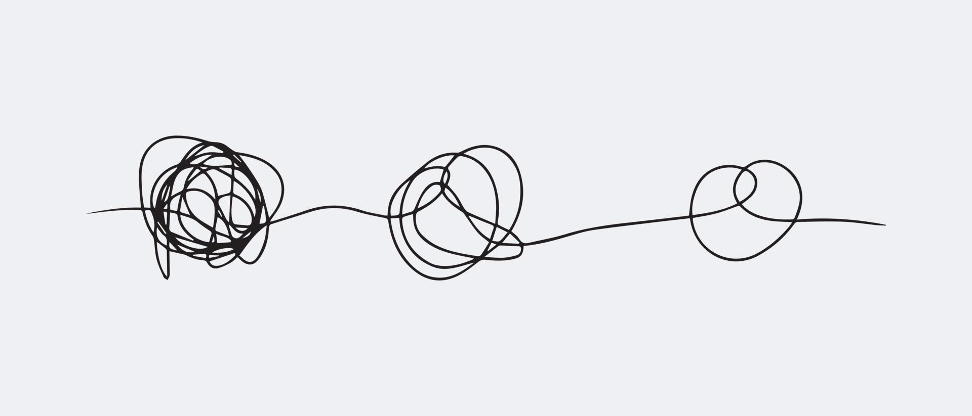 mão desenhada de esboço de rabisco emaranhado. rabisco abstrato, ilustração vetorial. vetor