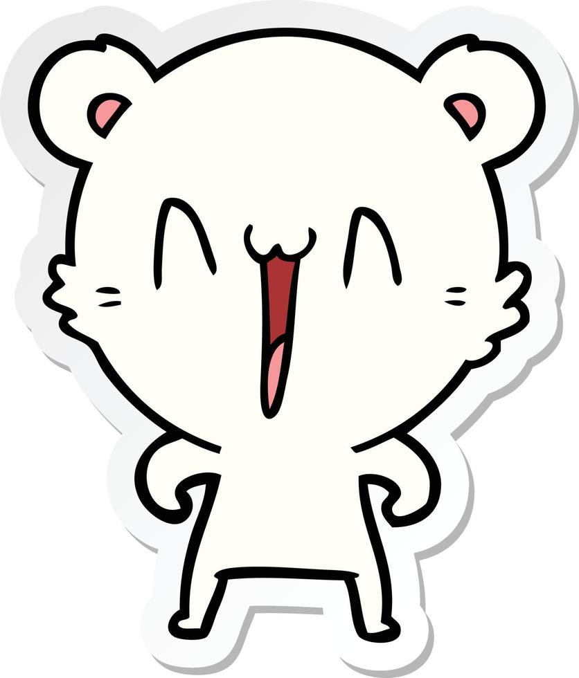 adesivo de um desenho animado de urso polar feliz vetor