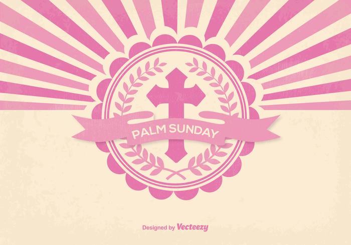 Ilustração retro do estilo de Palm Sunday vetor