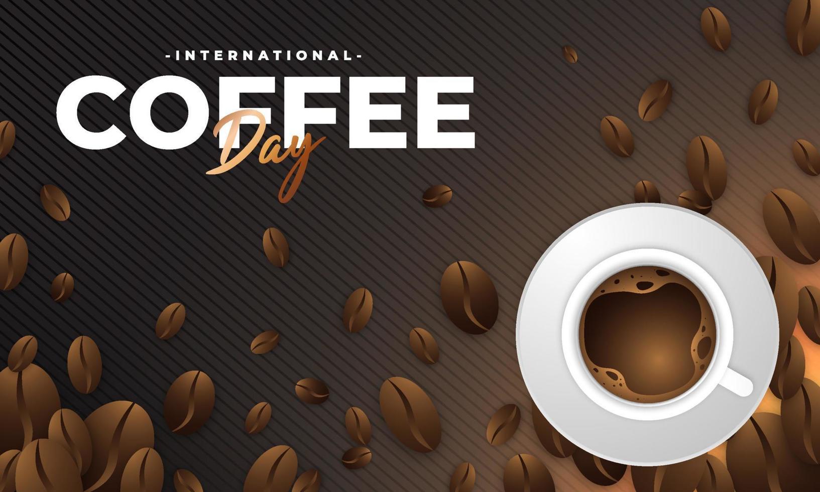 design de saudação de dia internacional do café moderno e premium vetor