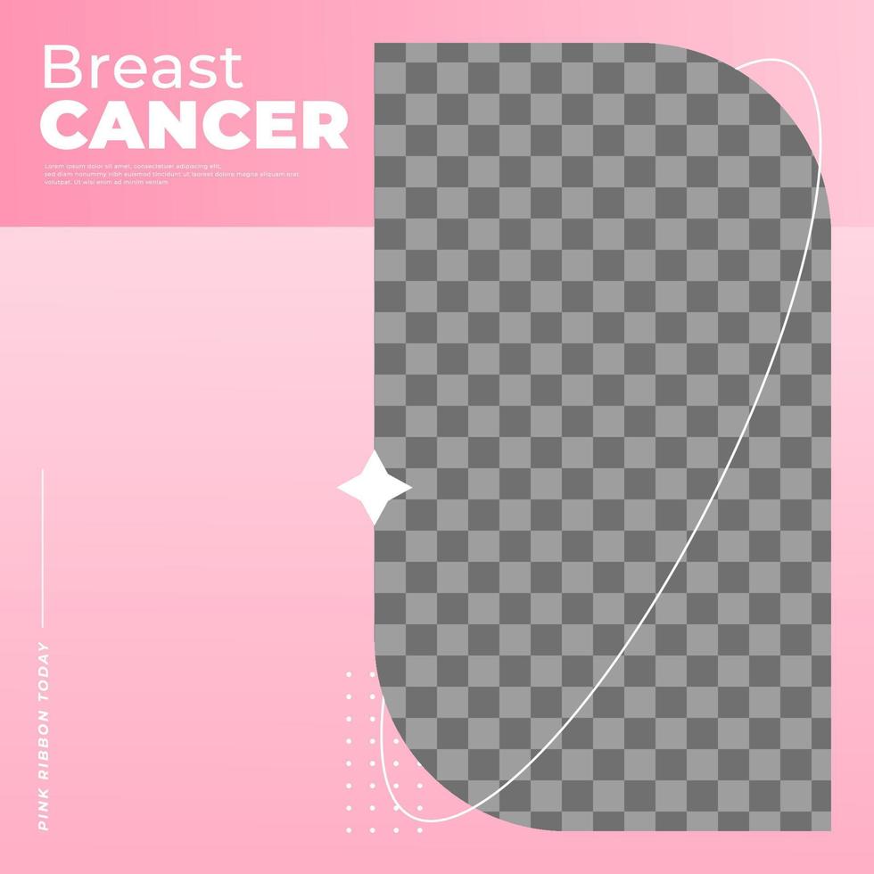 mês de conscientização do câncer de mama para modelo de postagem de mídia social vetor