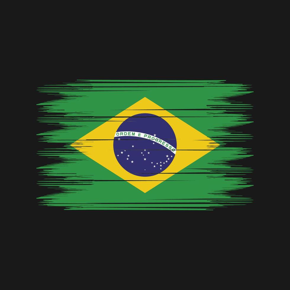vetor de escova de bandeira do brasil. vetor de pincel de bandeira nacional