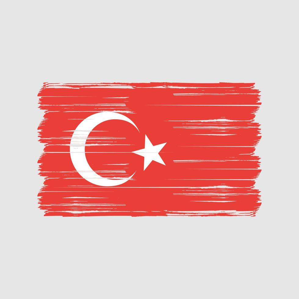 escova de bandeira da turquia. bandeira nacional vetor