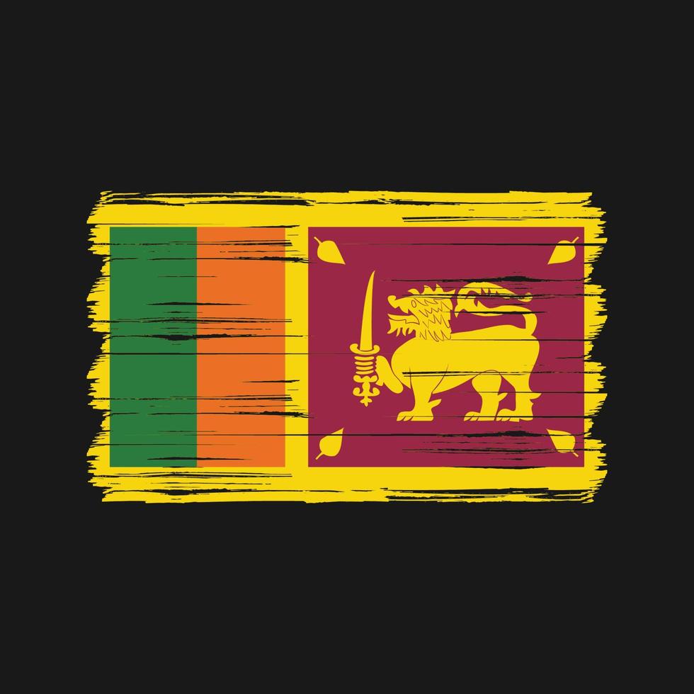 pincel de bandeira do sri lanka. bandeira nacional vetor