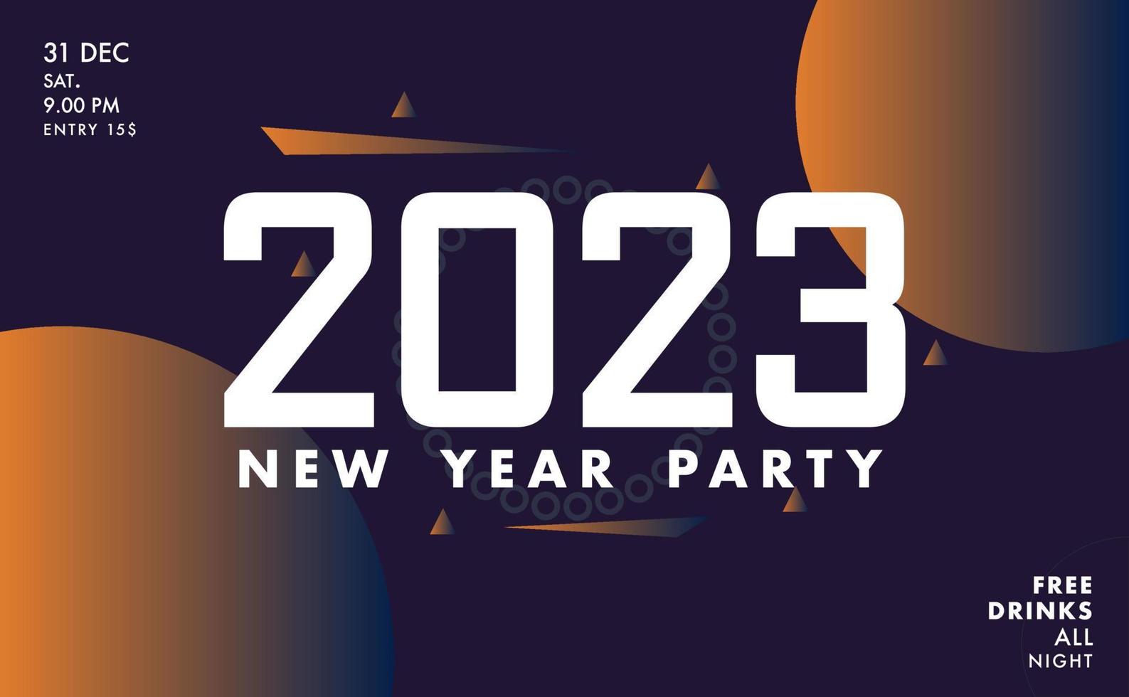 banner de festa de ano novo abstrato 2023 elementos de feliz ano novo vetor