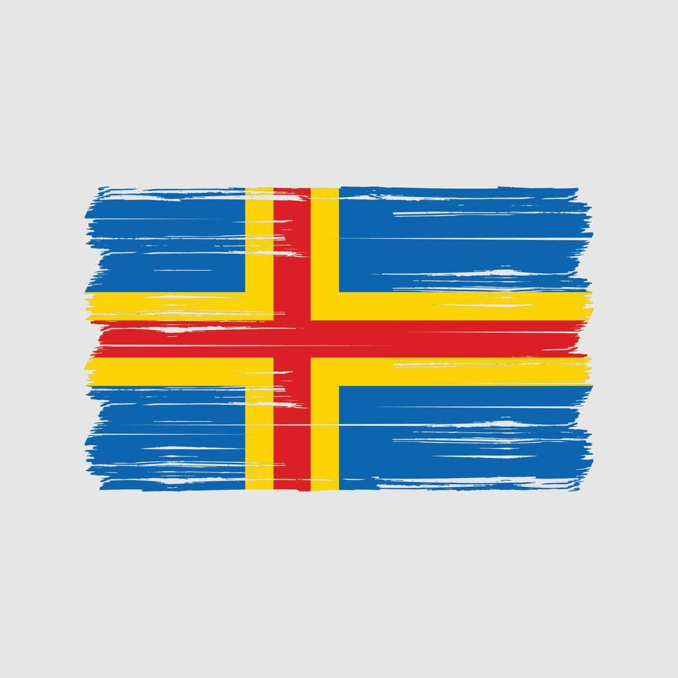 escova de bandeira das ilhas aland. bandeira nacional vetor