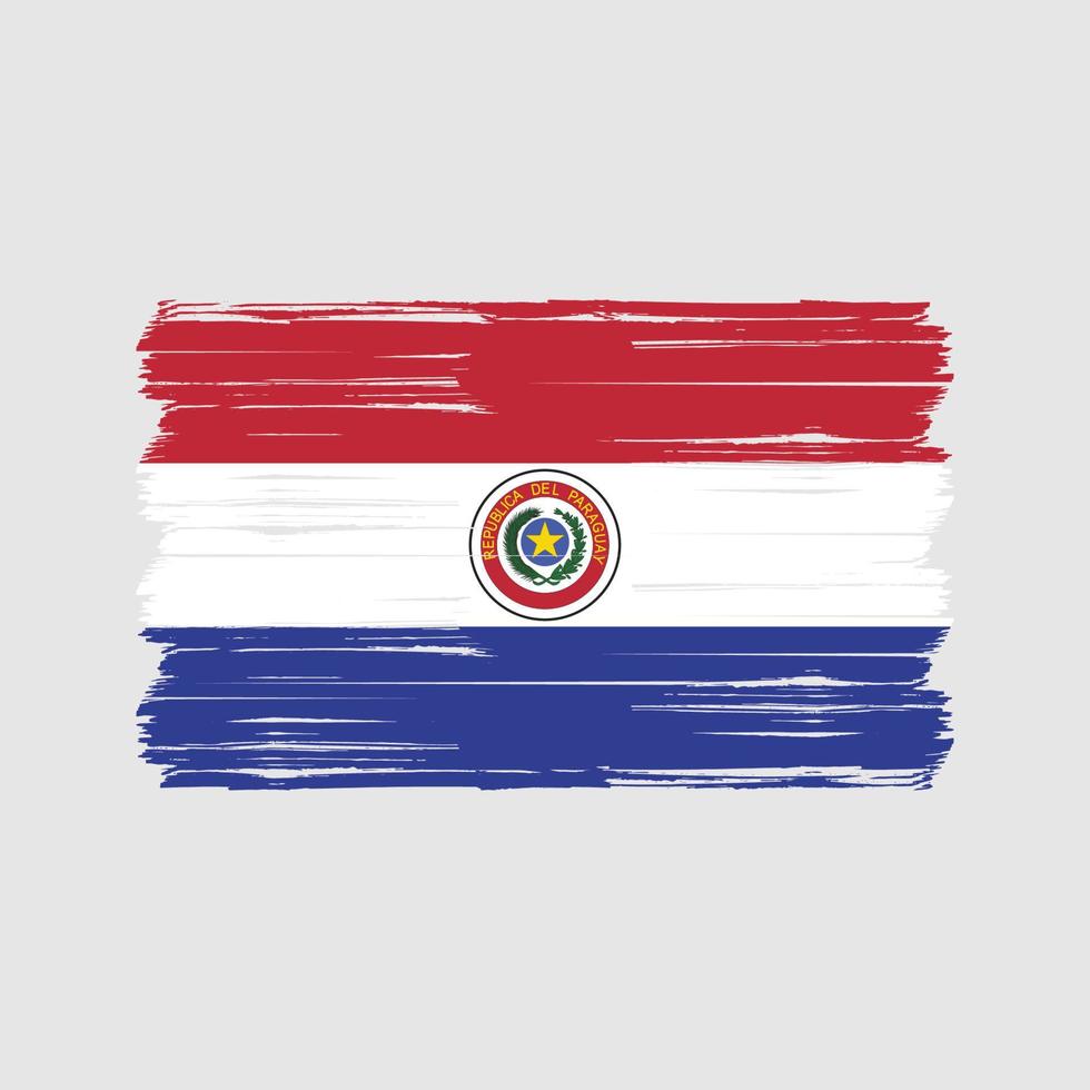 pincel de bandeira do paraguai. bandeira nacional vetor