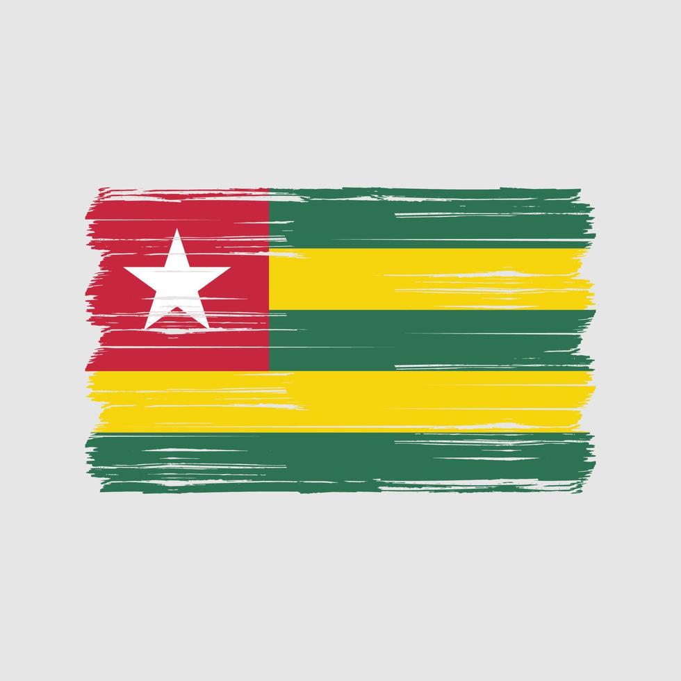 escova de bandeira do togo. bandeira nacional vetor