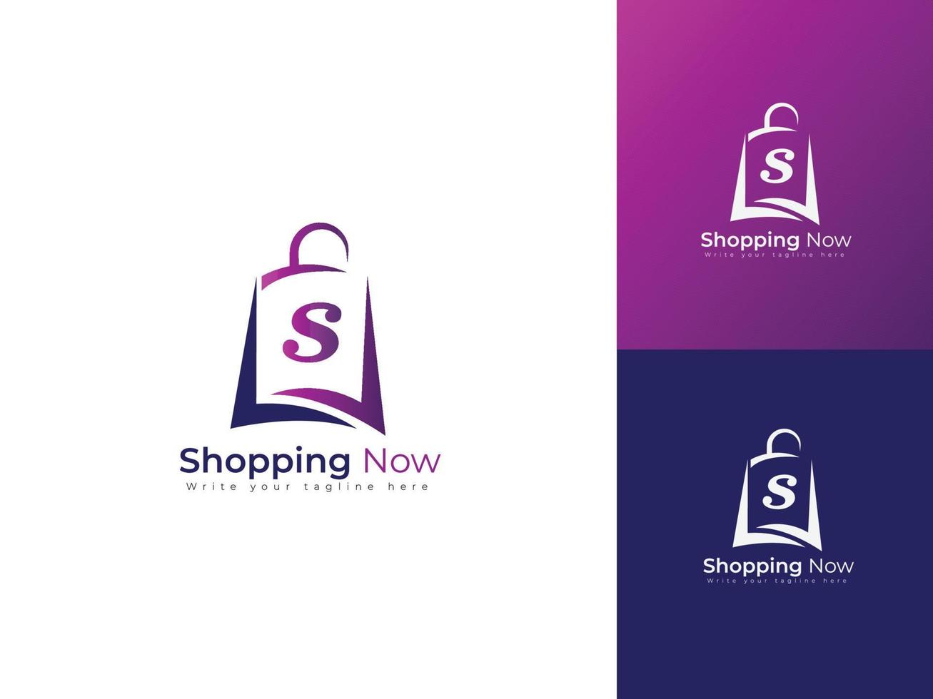 conceito de modelo de design de logotipo de compras para compras digitais, supermercado, logotipo de compras on-line vetor