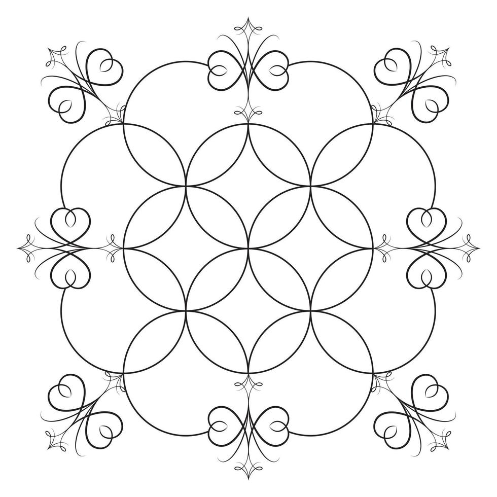 design de mandala preto e branco - fundo floral abstrato vetor