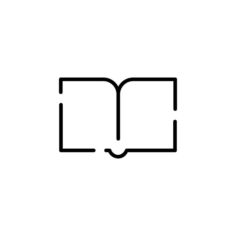 livro, leia, biblioteca, estude o modelo de logotipo de ilustração vetorial de ícone de linha pontilhada. adequado para muitos propósitos. vetor