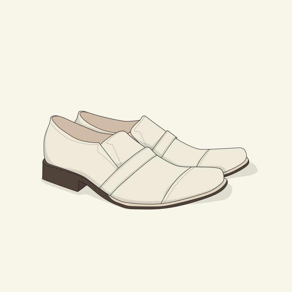 sapatos de tênis de couro branco em design de conceito de desenho animado para design de equipamentos de publicidade vetor