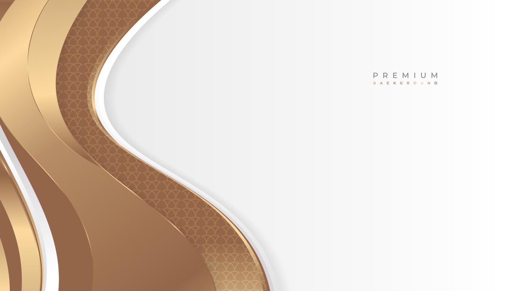 fundo branco e dourado de luxo com linhas douradas e estilo de corte de papel. fundo cinza e dourado premium para prêmio, indicação, cerimônia, convite formal ou design de certificado vetor