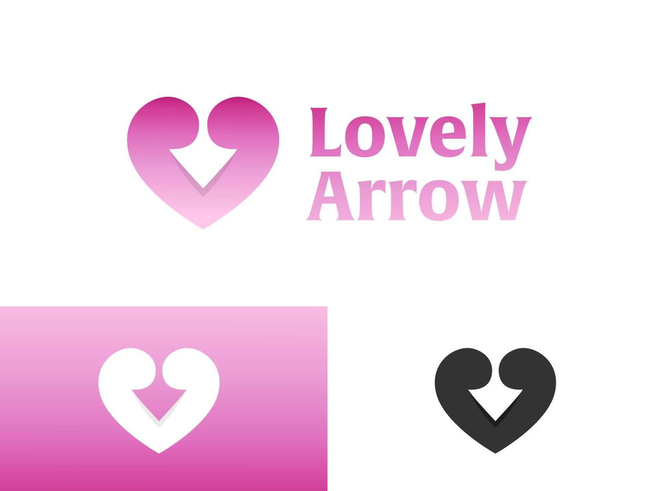 design de logotipo de seta de amor vetor