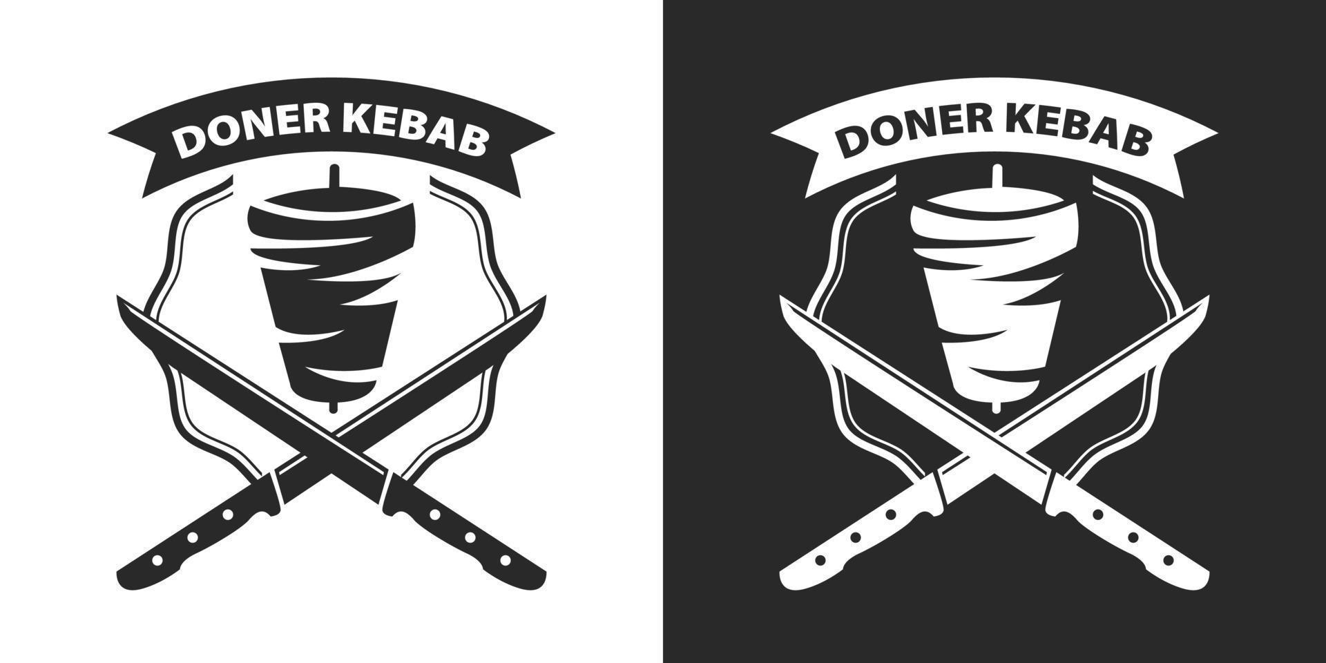 logotipo doner kebab para restaurantes e mercados. vetor