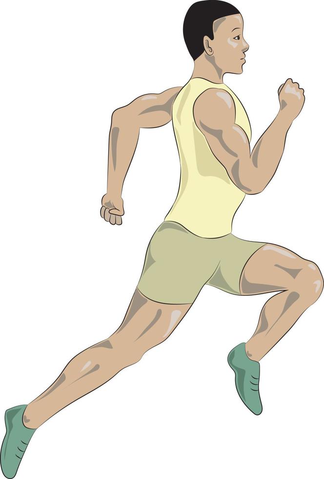 homem atleta correndo na pista vetor