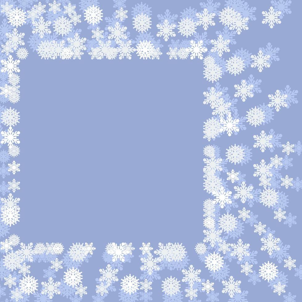 ilustração vetorial de flocos de neve de inverno editável como fundo de texto quadrado de fins temáticos sazonais de inverno vetor