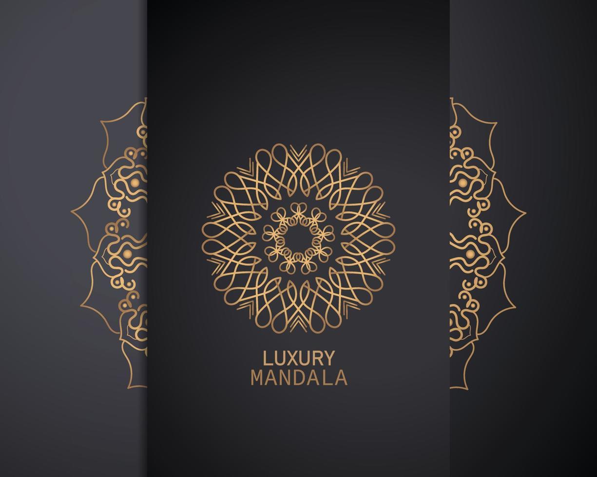 fundo de mandala de luxo com padrão de arebesco dourado ornamento de estilo oriental elegante convite cartão de casamento, convite, banner de capa de pano de fundo, design de ilustração vetorial de estilo de luxo colorido vetor